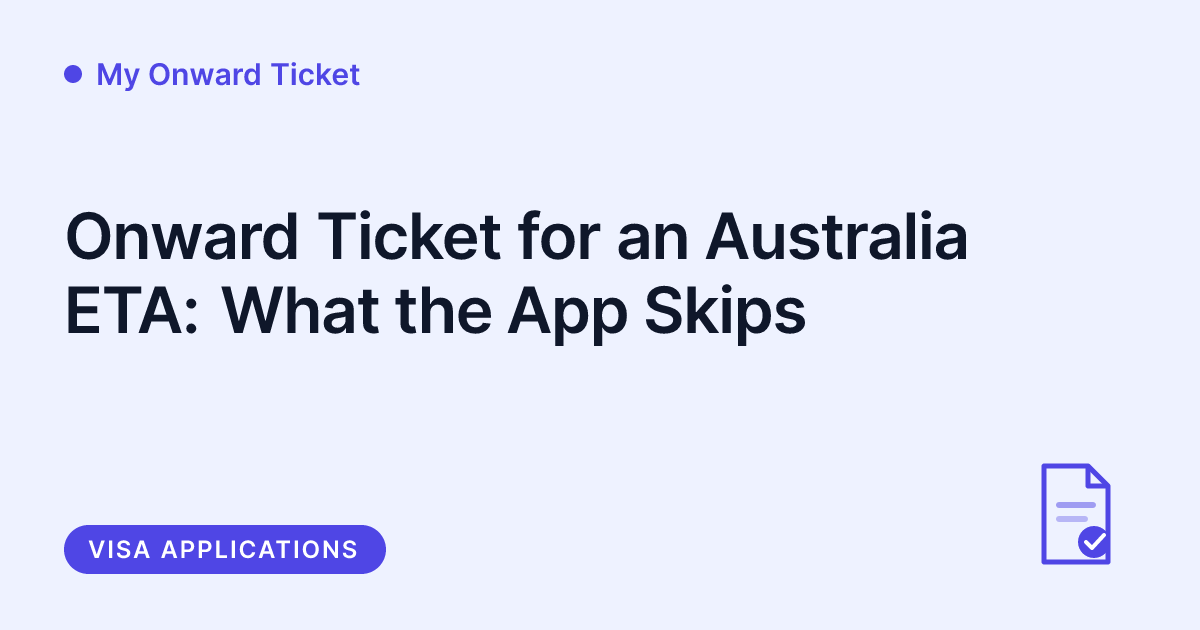My Onward Ticket - Australia ETA onward ticket requirement explained